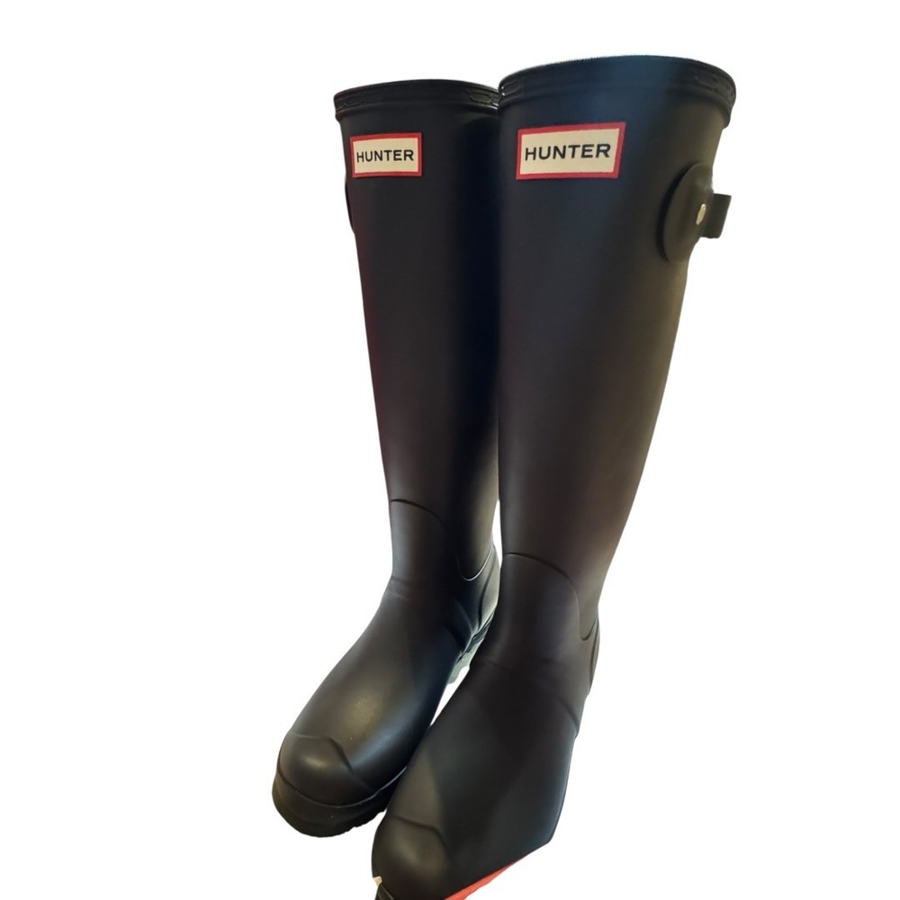 Hunter‎ Womens Original Tall Rain Boots Black Matte Rubber WFT1000RMA Size 8 - Picture 6 of 13